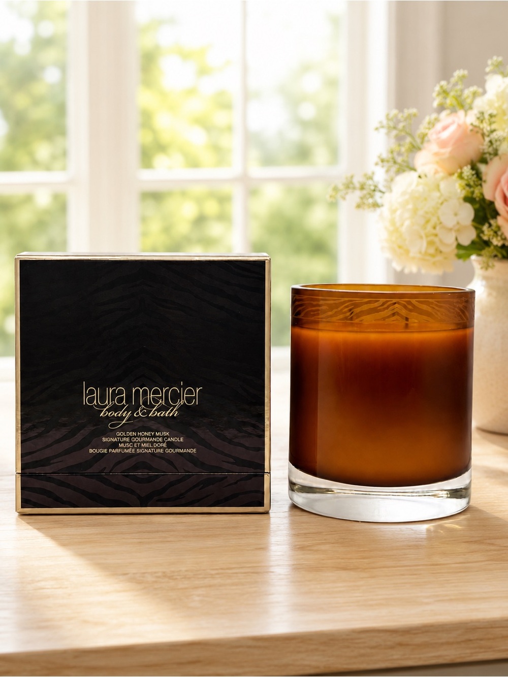 New-Laura Mercier Bath & Body Golden Honey Musk Signature Gourmande Candle 17 oz